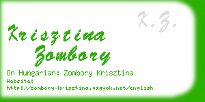 krisztina zombory business card